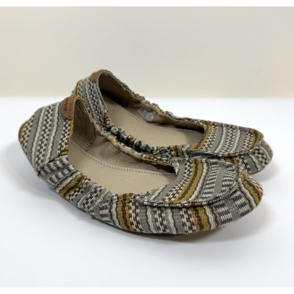 Sanuk Elle V Eight Ballet Flats Shoes Size 9 Knit Natural Yoga